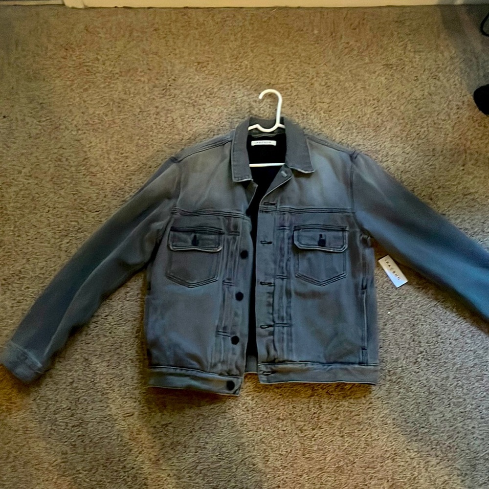 Pac Sun large black heavy denim coat
